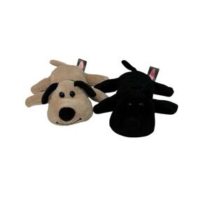 2 Melissa and Doug Plush Puppy Dogs Tan Sandy & Black Pepper‎ 6" Long